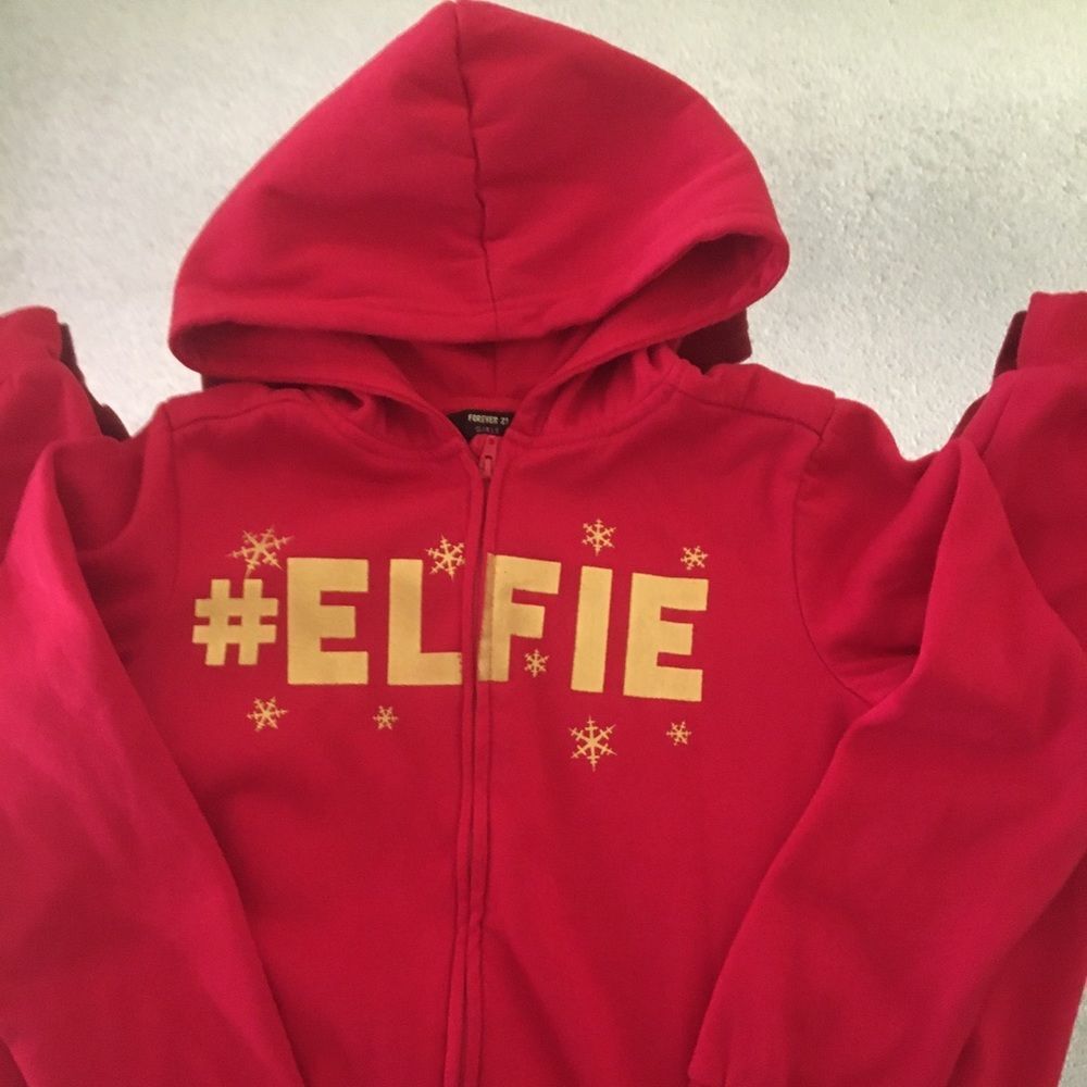 Forever 21 Girls Red #Elfie Onesie - Picture 3 of 4
